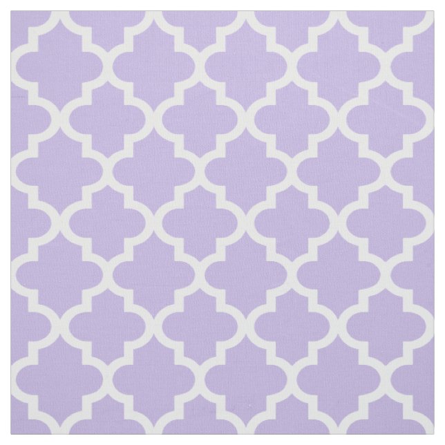 Tissu Motif Quatrefeuille Moderne Violet Clair et Blanc (Échantillon)