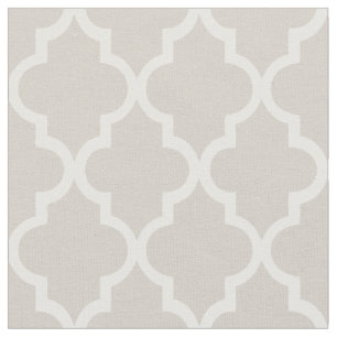Tissu Motif Quatrefeuilles Marocain Beige Chic