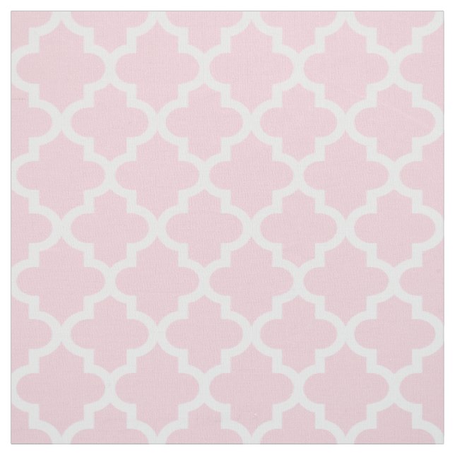 Tissu Motif Quatrefoil Moderne Rose Clair et Blanc (Échantillon)