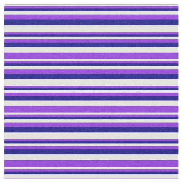 Tissu Motif rayé blanc, violet et bleu (Fermer)