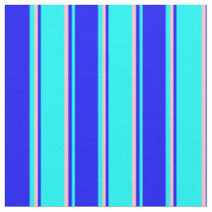 Tissu Motif rayé de couleur cyan, bleu et rose