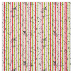 Tissu Motif rayé de Noël Grinch vintage