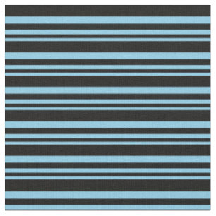Tissu Motif rayé/linéaire bleu ciel et noir