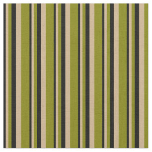 Tissu Motif rayé noir, bronzé et vert