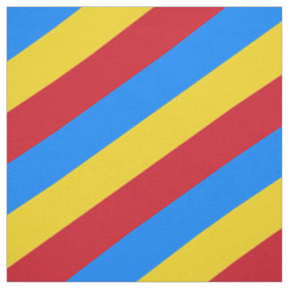 Tissu Motif rayé rouge, bleu et jaune