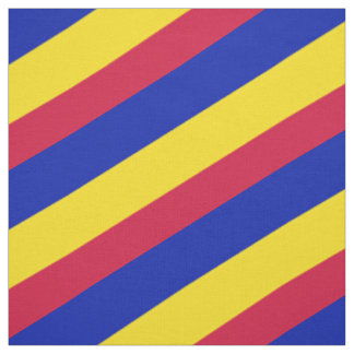Tissu Motif rayé rouge, bleu et jaune