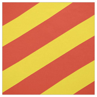Tissu Motif rayé rouge et jaune