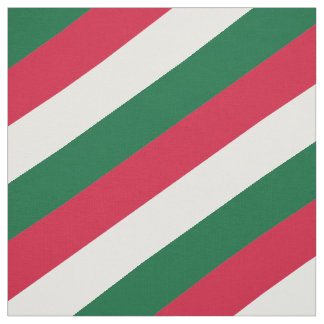 Tissu Motif rayé rouge, vert et blanc