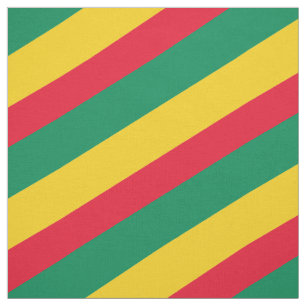 Tissu Motif rayé rouge, vert et jaune