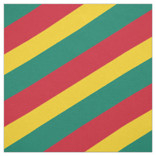 Tissu motif rayé rouge, vert et jaune