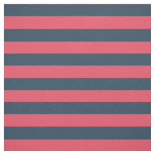 Tissu Motif rayé rugby bleu marine rouge