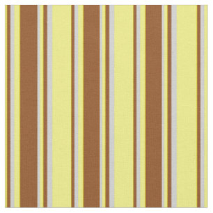 Tissu Motif rayures jaunes, Brown et gris clair