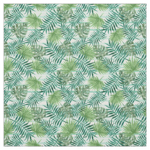 Tissu Motif rétro-chic Tropical Green Palm
