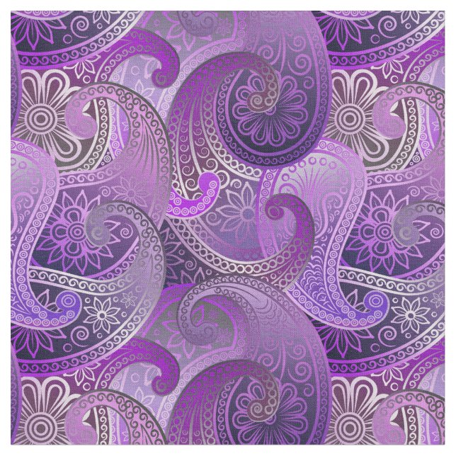 Tissu Motif riche violet Paisley (Fermer)