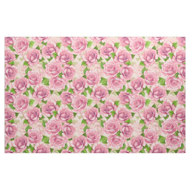 Tissu Motif rose d'aquarelle rose (Fat Quarter)