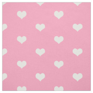 Tissu Motif rose et blanc simple élégant de coeurs