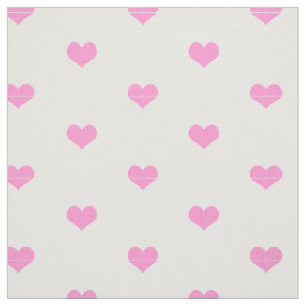 Tissu Motif rose et blanc simple élégant de coeurs