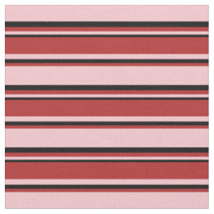 Tissu Motif rose, rouge et noir