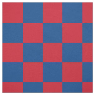 Tissu Motif rouge et bleu de damier