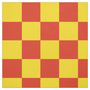 Tissu Motif rouge et jaune de damier