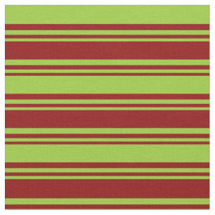Tissu Motif rouge foncé et vert rayé/bordé