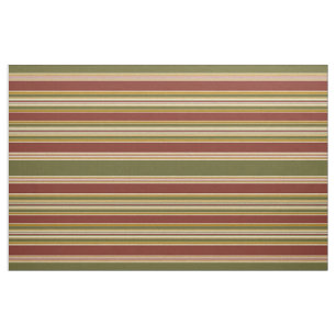 Tissu Motif rouge foncé vert ivoire ocre gris jaune