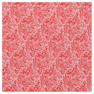 Tissu Motif rouge graphique d'art de fleur d'oeillet