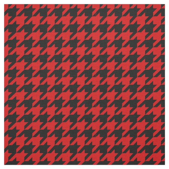 Tissu Motif rouge, noir Houndstooth #2M (Échantillon)