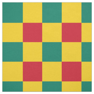 Tissu Motif rouge, vert et jaune de damier