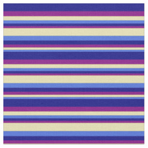 Tissu Motif Royal Blue, Tan, Purple et Blue Stripes