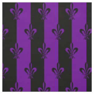 Tissu Motif Royal Purple Fleur De Lis Lily
