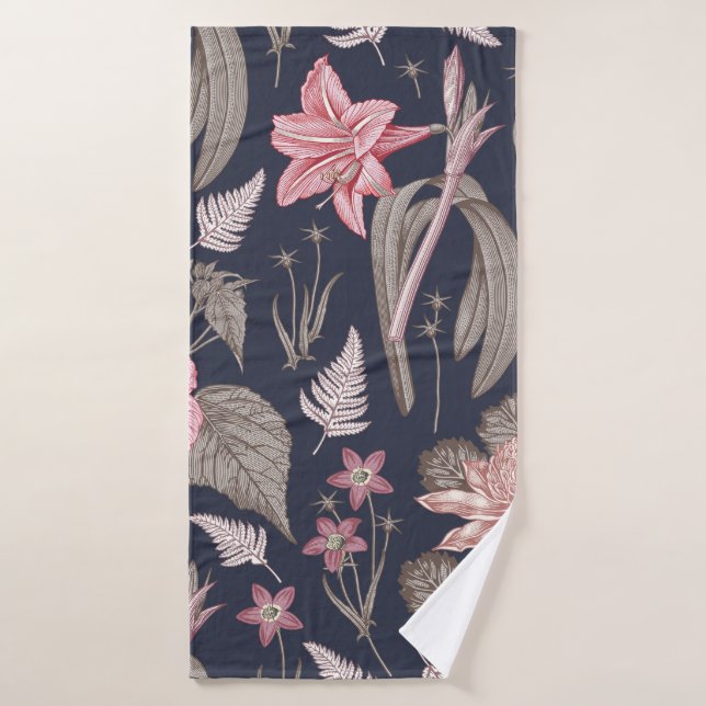 Tissu motif sans couture. Set Amaryllis Waratah Hi (Serviette de bain)