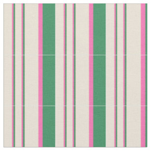 Tissu Motif Sea Green, Hot Pink & Bisque Lines