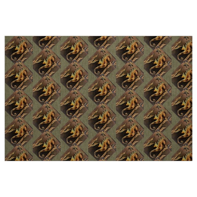 Tissu Motif Seahorse en couleurs cuivre (Fat Quarter)