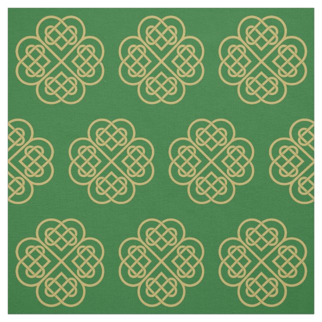 Tissu Motif Shamrock Gold Celtic (Échantillon)
