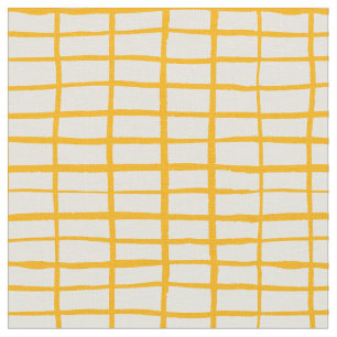 Tissu Motif simple grille jaune