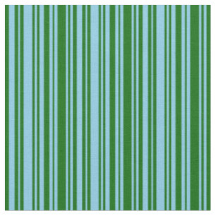 Tissu Motif Sky Blue et Dark Green Stripes/Lines