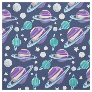 Tissu Motif spatial, Planètes, Étoiles, Galaxie, Cosmos