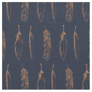 Tissu motif spirituel hippie en plumes sombres de Boho