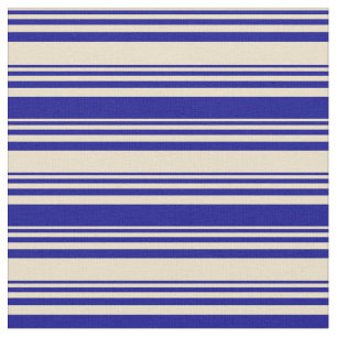 Tissu Motif Tan and Dark Blue Lines