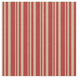 Tissu Motif Tan and Red Colour Stripes/Lines