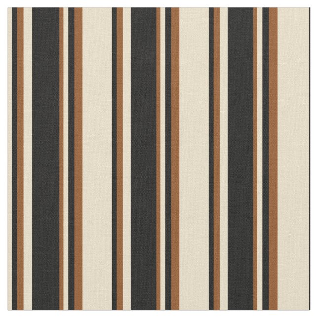 Tissu Motif Tan, Black et Brown de lignes/bandes (Fermer)