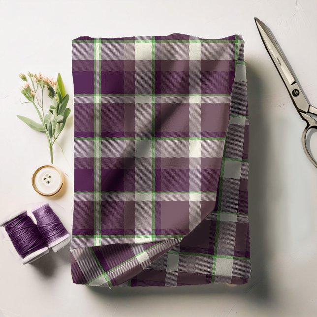 Tissu Motif Tartan Eggplant et Green ID210 (Créateur téléchargé)