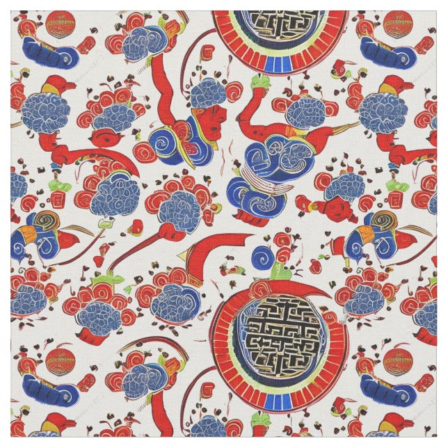 Tissu Motif traditionnel japonais chinois (Fermer)
