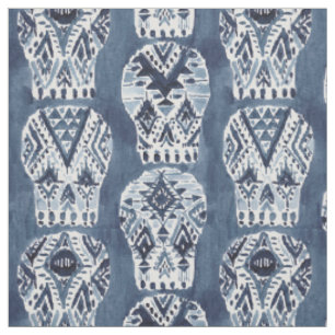 Tissu Motif tribal AZTÈQUE de crâne de sucre de MUERTO