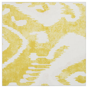 Tissu motif tribal chic pastel jaune et gris ikat