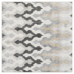 Tissu motif tribal Cool neutre de chevron ikat