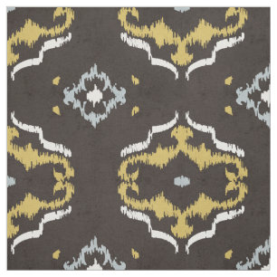 Tissu motif tribal de l'ikat jaune chic