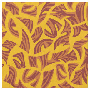 Tissu Motif tribal ethnique Orange Brown Jaune