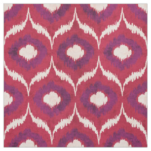 Tissu motif tribal mûr rouge et mauve ikat